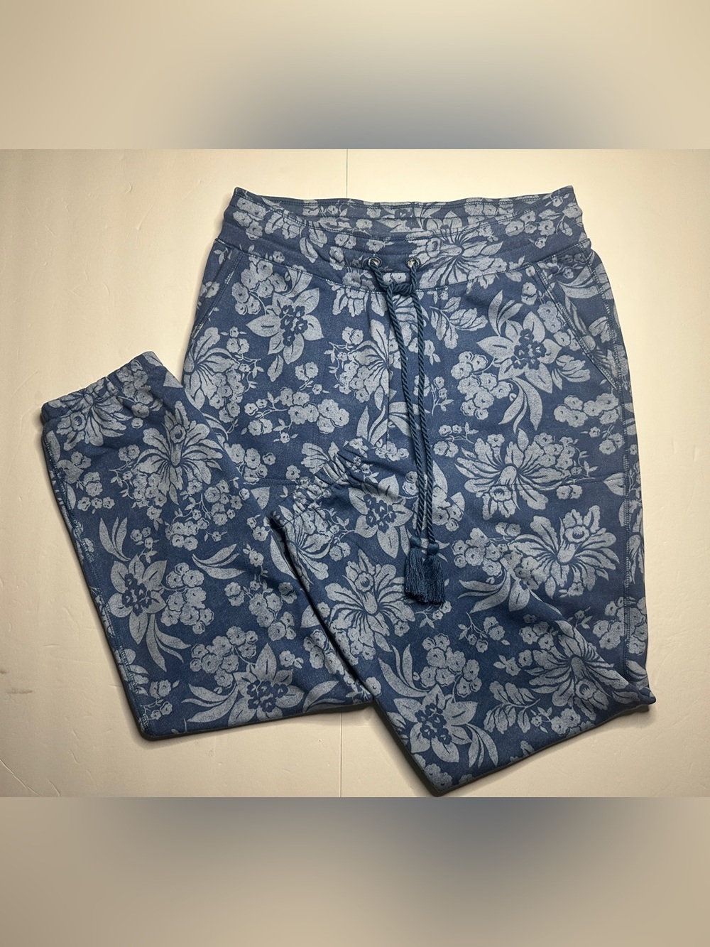 Daily Practice Blue Floral Lounge Jogger Pants Size Large